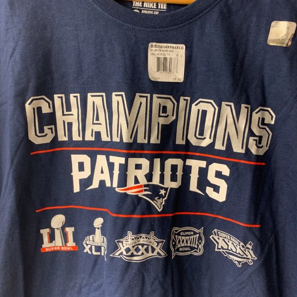 Nike New England Patriots 5-Time Super Bowl Shirt - Picture 4 of 6